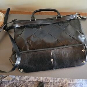 Stunning Woven Large Genuine leather Work Bag